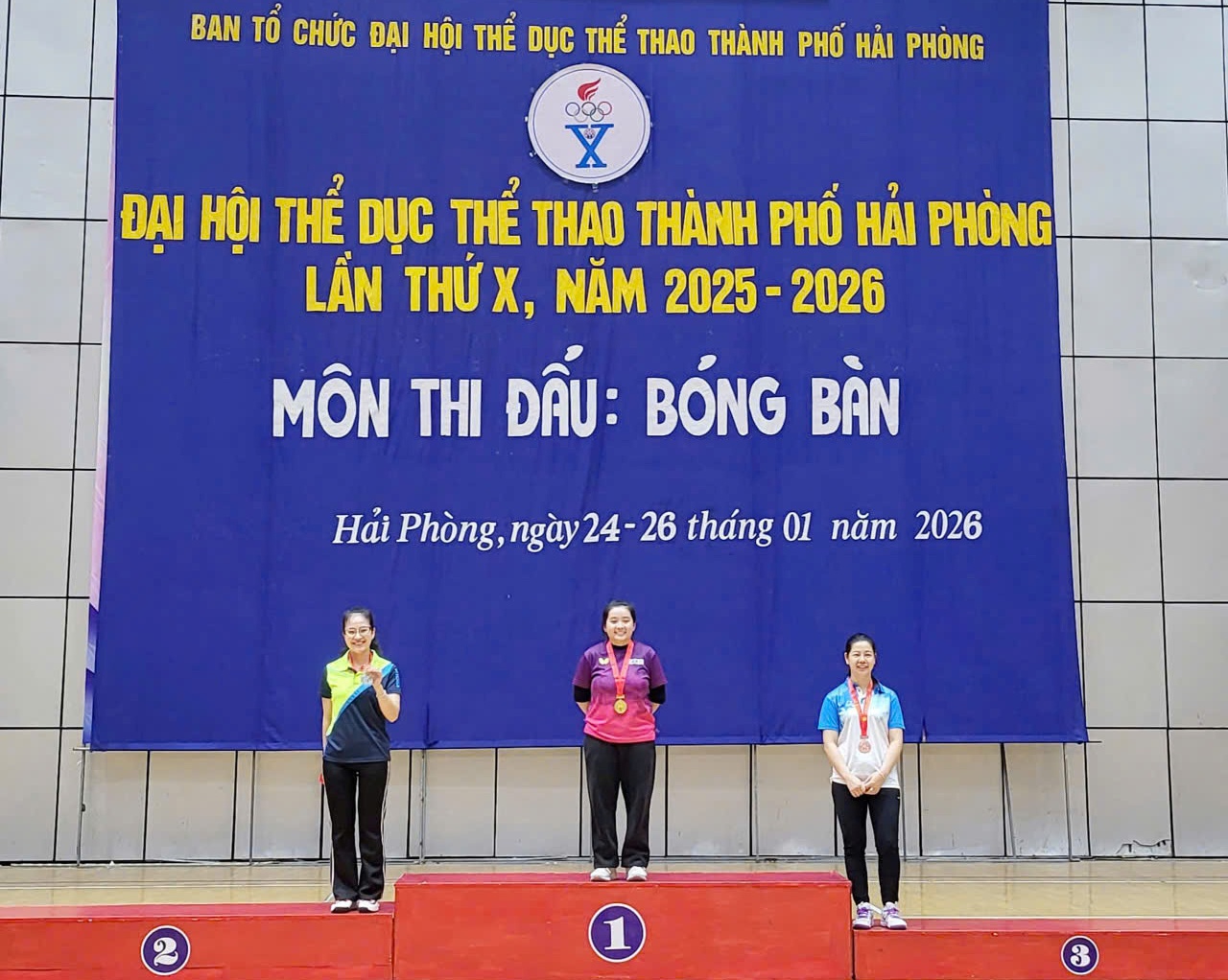 Cán bộ Công an phường Thạch Khôi giành giải cao môn Bóng bàn trong Đại hội TDTT thành phố Hải Phòng lần thứ X